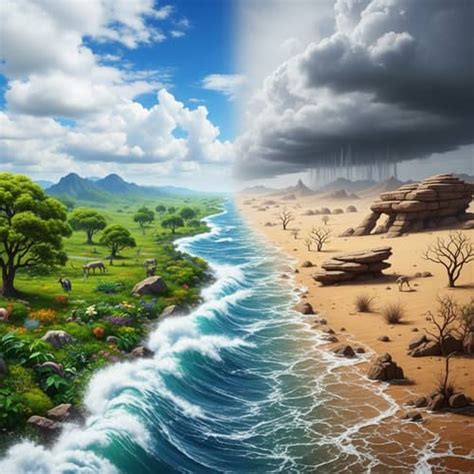 Earth S Contrast Pre And Post Climate Change Ai Art Generator Easy Peasy Ai