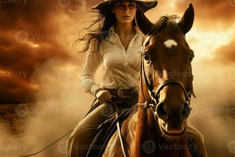 Intimate Cowboy Banner Portrait Generate Ai 33119530 Stock Photo At Vecteezy