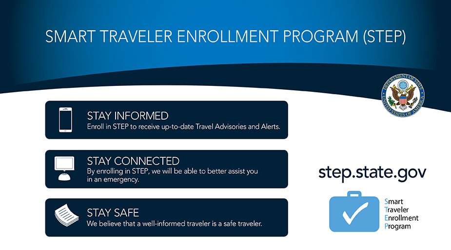 Message For U S Citizens Launch Of The New Smart Traveler Enrollment Program Step Re