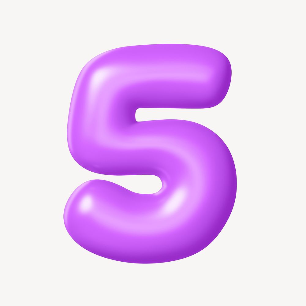 Number 5 Purple