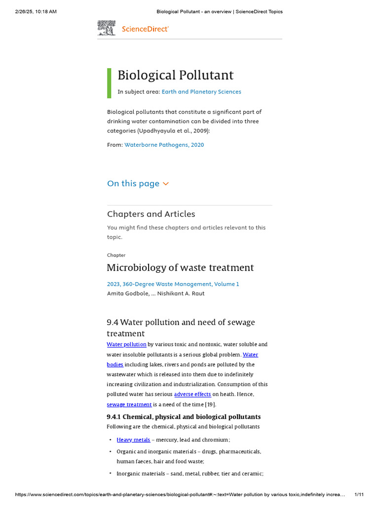 Pollutant Pathway An Overview Sciencedirect Topics
