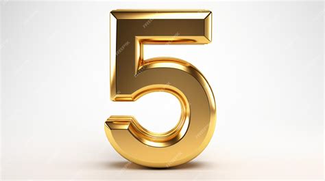 Premium Photo Gold Number 5 Isolated On White Background