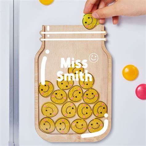 Smile Reward Jar Custom Smile Jar With Tokens Kids Reward Jars