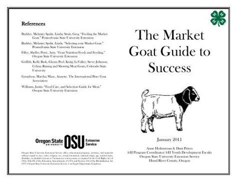 The Market Goat Guide To Success Oregon State University