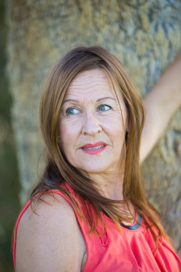 Thoughtful Confident Mature Woman Stock Photo Image Of Casual Outdoor 32006804