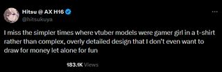 Vtuber Artist Goes Viral For Comments On Vtuber Models Being Too Complex These Days I Am Inclined To Agree Thoughts R Virtualyoutubers